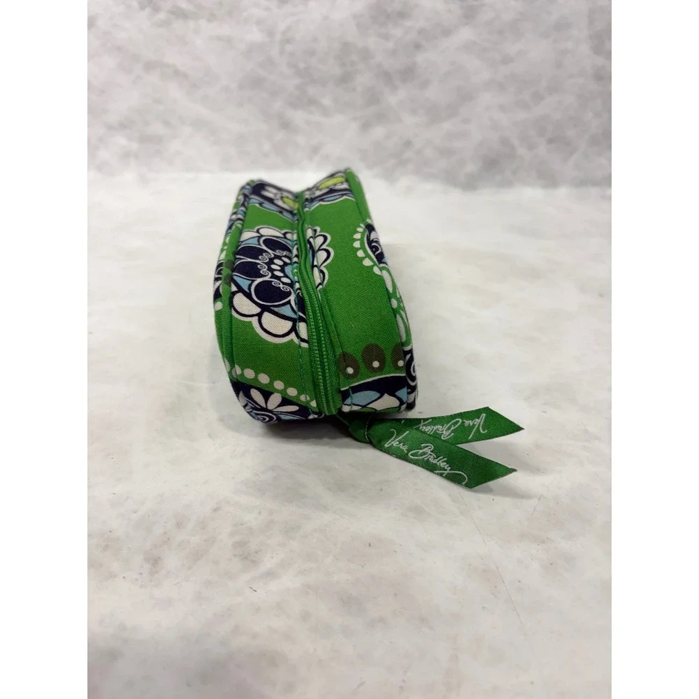 Vera Bradley Green Floral Medallion Quilted Cotton Eyeglass or Pencil Case